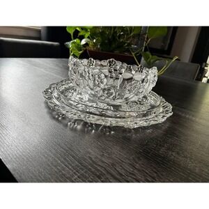Mikasa Crystal Carmen Bowl‎ & Platter Set Cut Crystal Serving Elegance